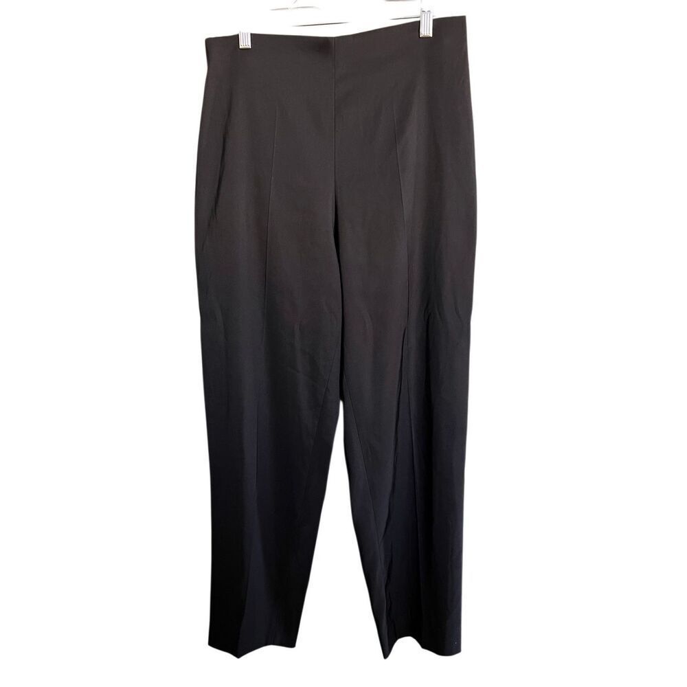 Lauren Vidal Paris Women's Size 14 Black Pleated Zip Up Ankle Length Dress Pants